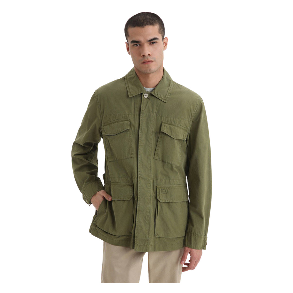 crew field jacket CFWOOU0543MRUT2876 6098 Green Man on Brubaker Store